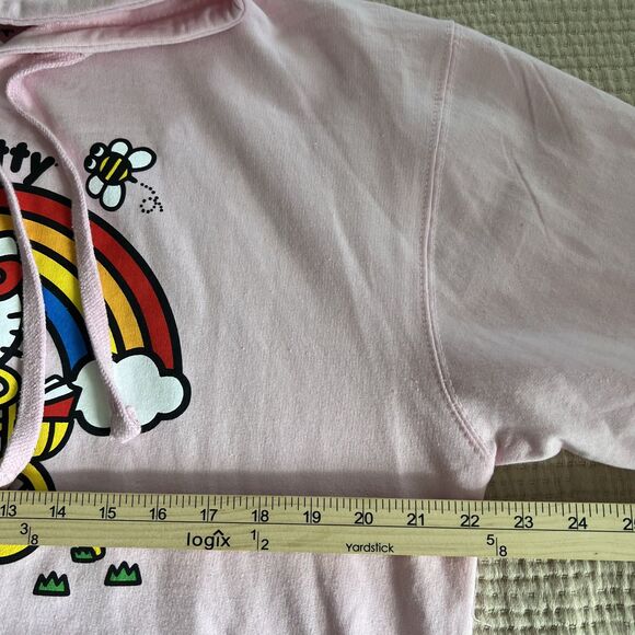 Hello Kitty Hoodie Womens Large Rainbow Graphic Pullover Sweatshirt Sanrio Cat - Picture 12 of 14